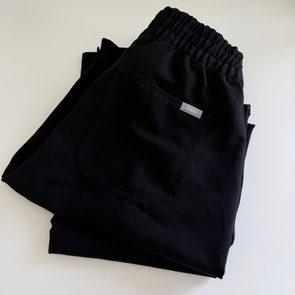 Figs Lira Split Hem Black Scrub Pants Womens Small Tall Healthcare Nursing
